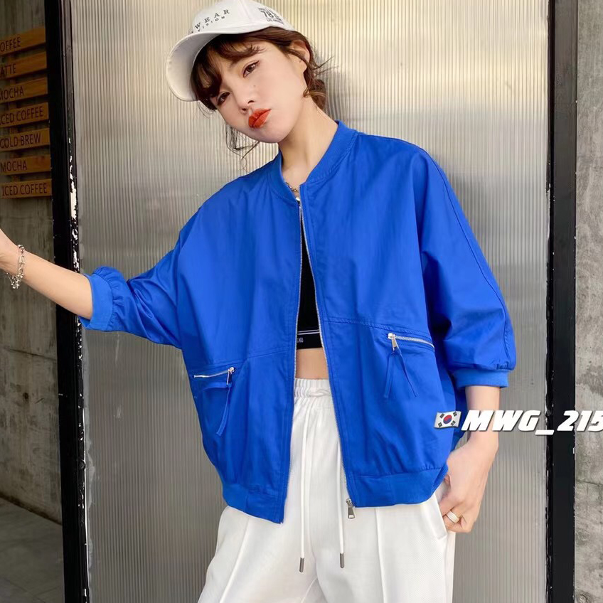 开衫宽松外套休闲女士防晒衣拉链薄款粉上衣百搭时尚