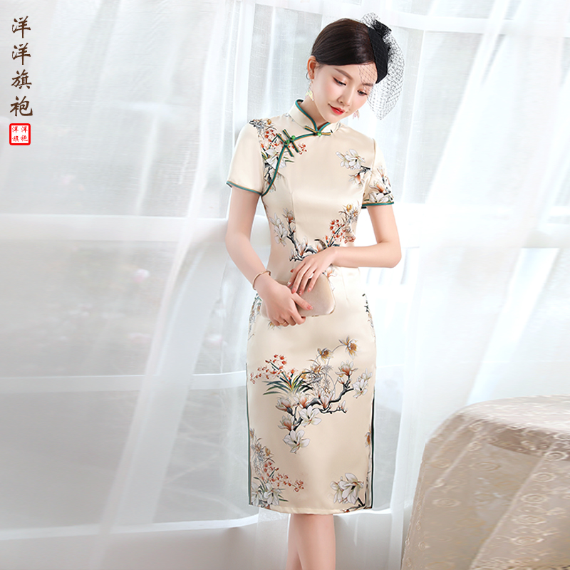 新款高端夏季短袖日常复古改良中国风连衣裙