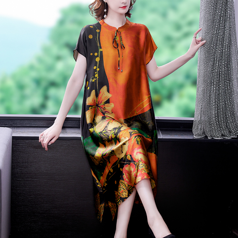 新款高端重磅印花连衣裙夏装