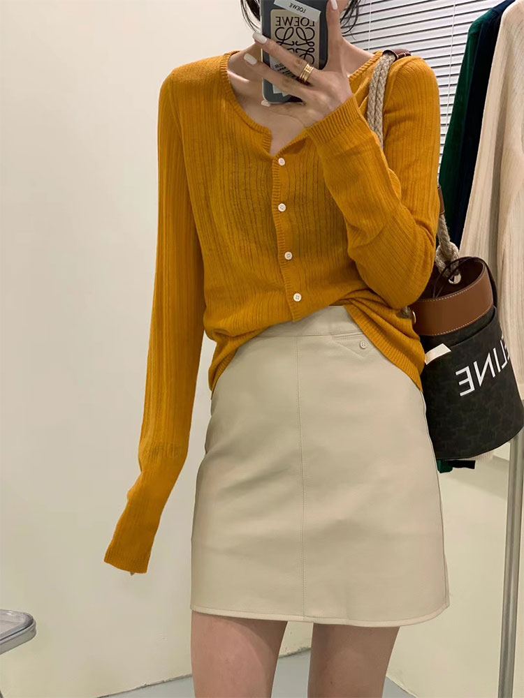 秋装新款韩版柔软长袖简约百搭开衫打底上衣潮