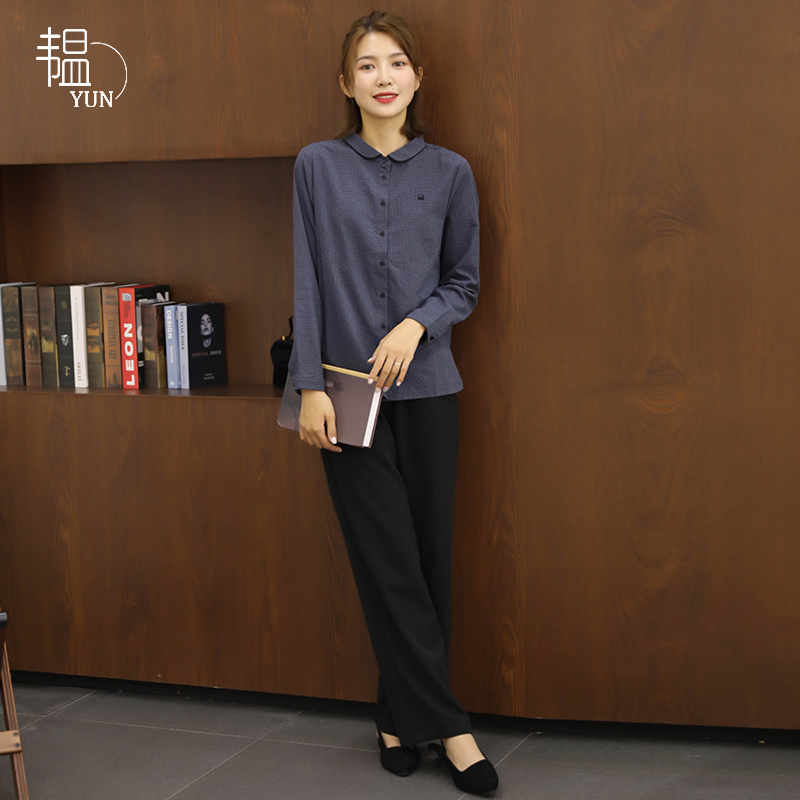 秋季新款格子小清新田园风长袖减龄棉衬衫上衣开衫