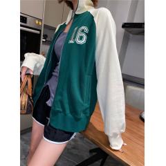 新款早春秋百搭复古温柔风原宿棒球服休闲小个子卫衣外套女