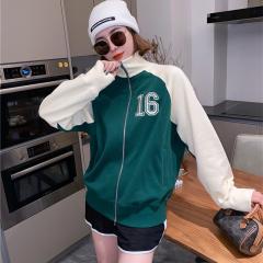 新款早春秋百搭复古温柔风原宿棒球服休闲小个子卫衣外套女