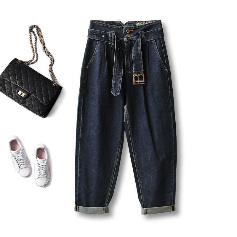 秋季新款芭莎BASHA欧货香港花牌宽松显瘦哈伦裤