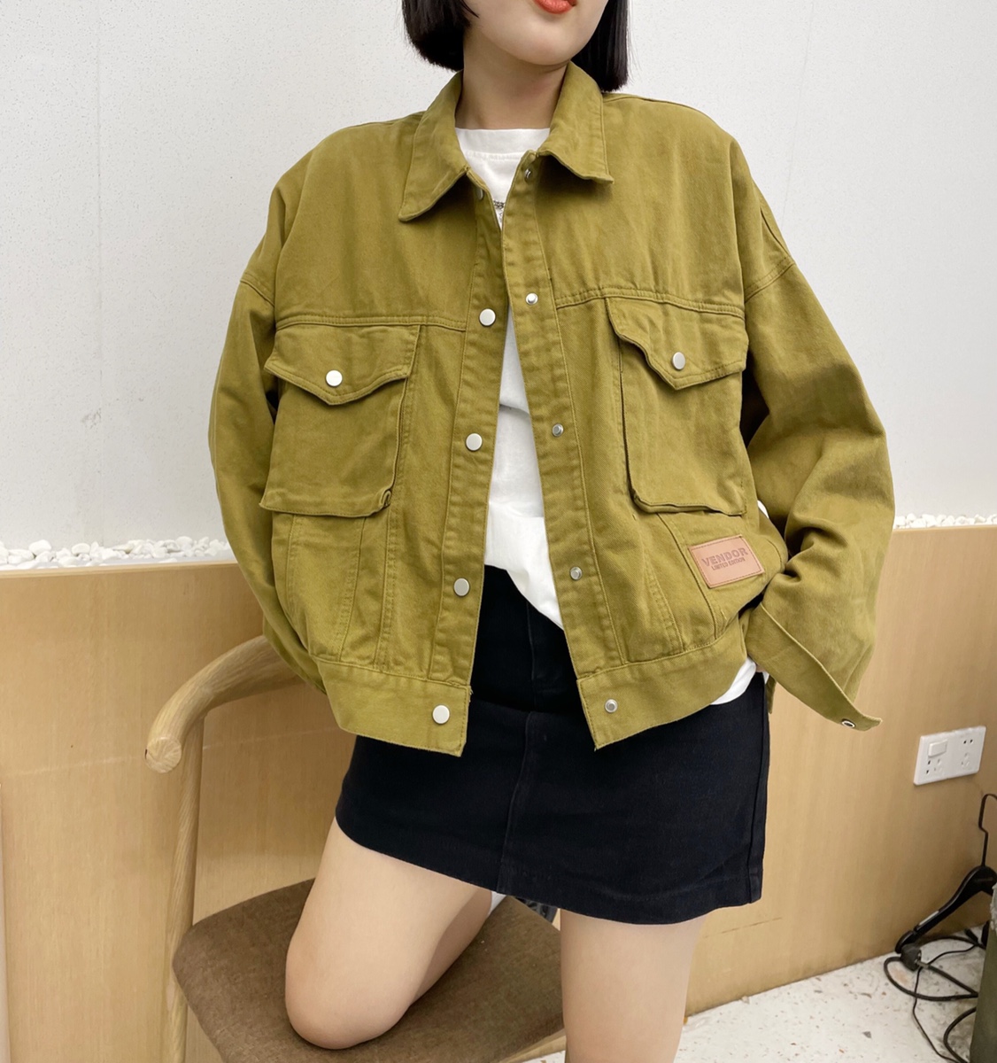 秋款工装短款外套宽松大码休闲百搭贴标新款外套