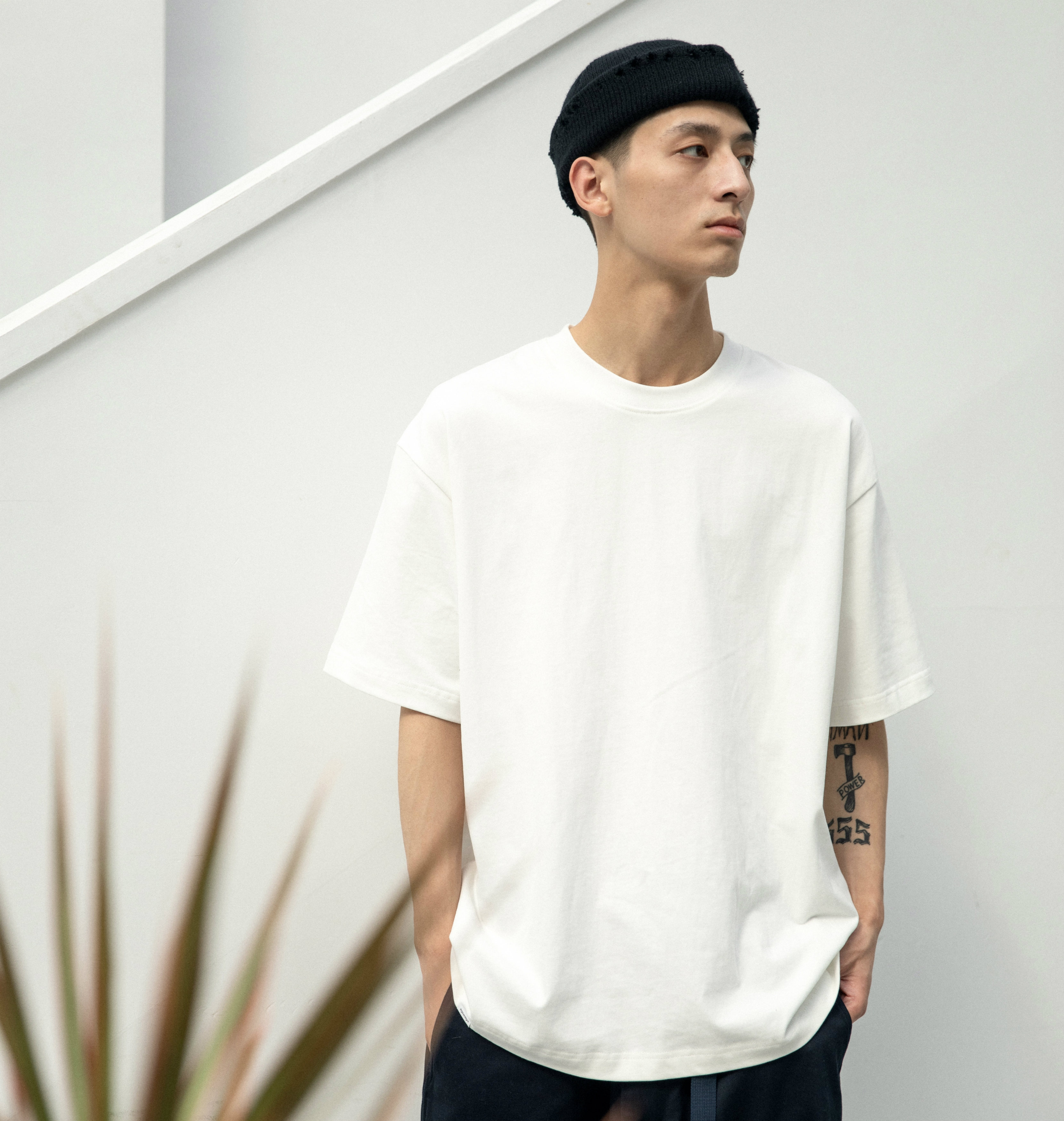 圆领新疆棉秋冬打底男女白色短袖T恤宽松纯棉国潮