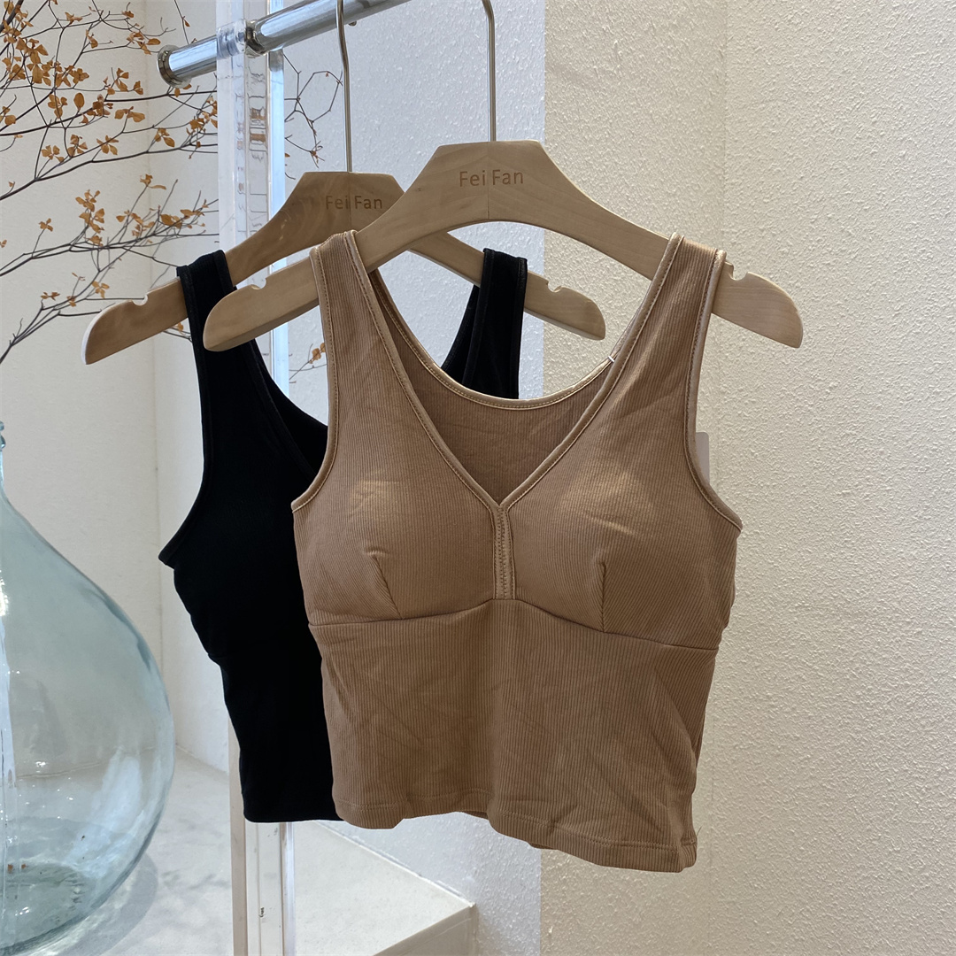 同款舒适运动型高弹力显瘦深V领背心美背裹胸抹胸