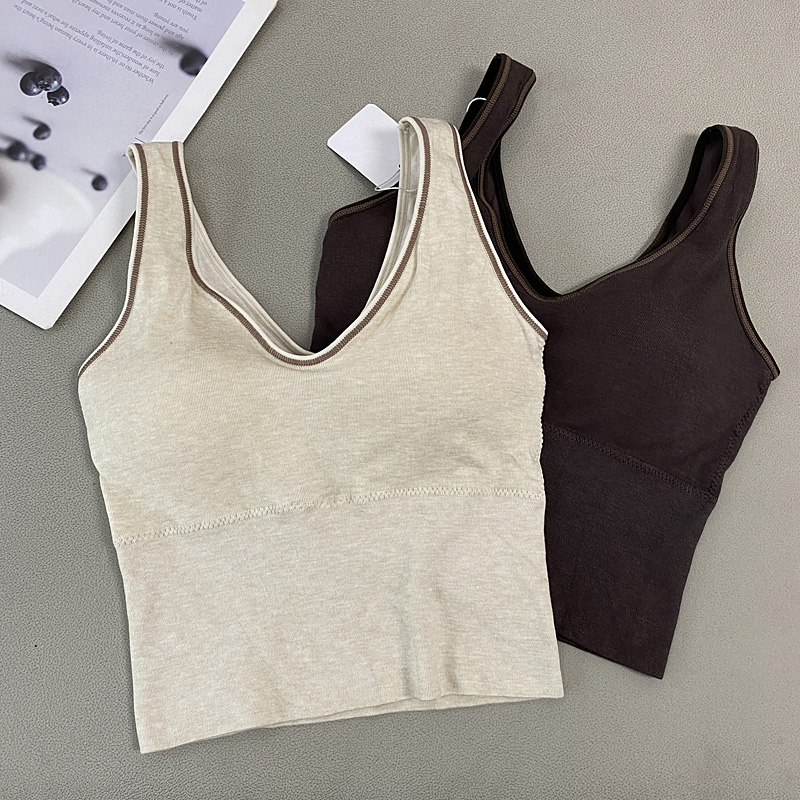 运动文胸固定胸垫瑜伽束身衣宽解肩带女式背心紧身衣深固定