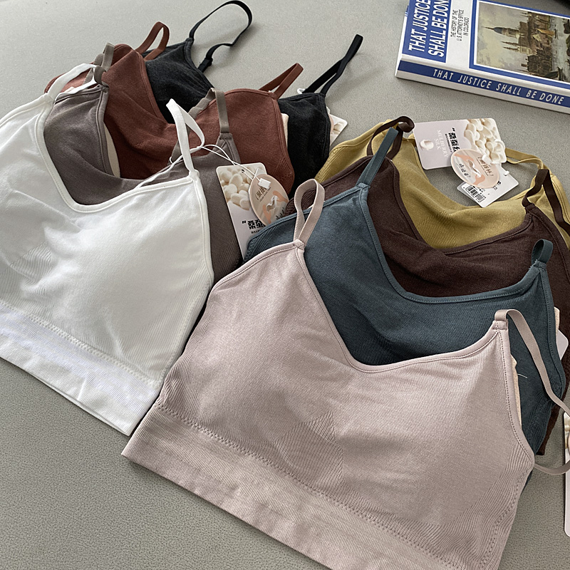 聚拢胸运动文胸吊带背心式无缝莫代尔内衣