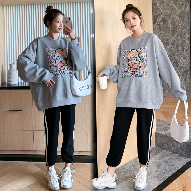 秋季新款卫衣中长款春秋大码宽松上衣秋天