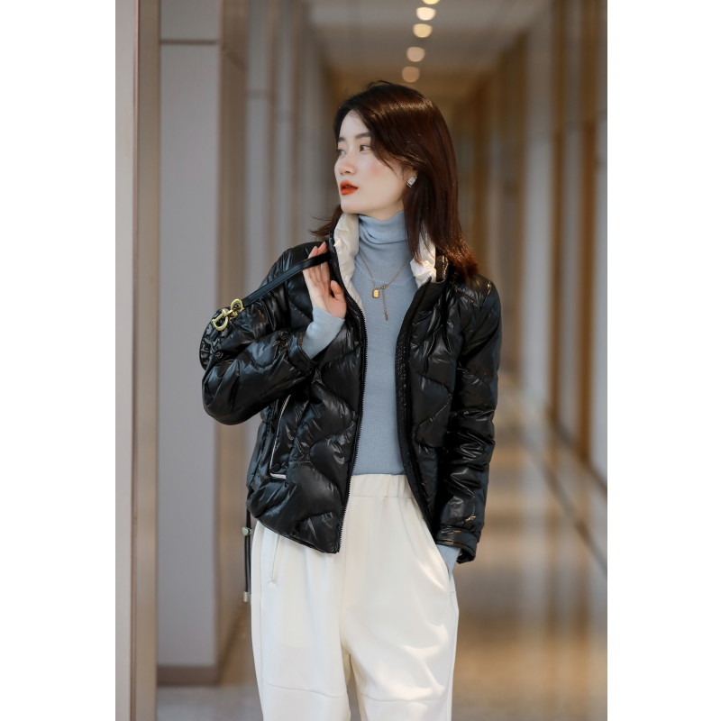 90白鸭绒羽绒服女冬季新款加厚短款面包服棉袄外套