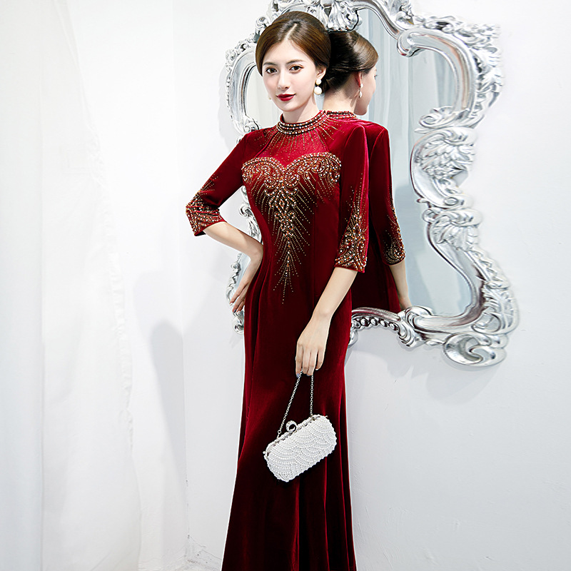 喜婆婆婚宴装品牌年轻婚礼妈妈礼服高贵旗袍