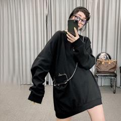 秋季新款欧货正版铁链小兜潮流时尚精品套头宽松卫衣女