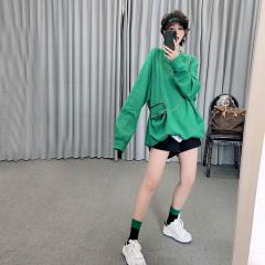 秋季新款欧货正版铁链小兜潮流时尚精品套头宽松卫衣女
