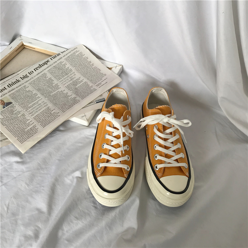 韩国街拍万年经典百搭款复古1970s复刻情侣低帮帆布鞋男板鞋