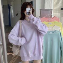 新款无帽刺绣宽松韩版潮ins慵懒风秋冬