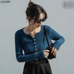 开衫心机小v领针织衫修身显瘦外穿毛衣女新款小清新上衣百搭 举报