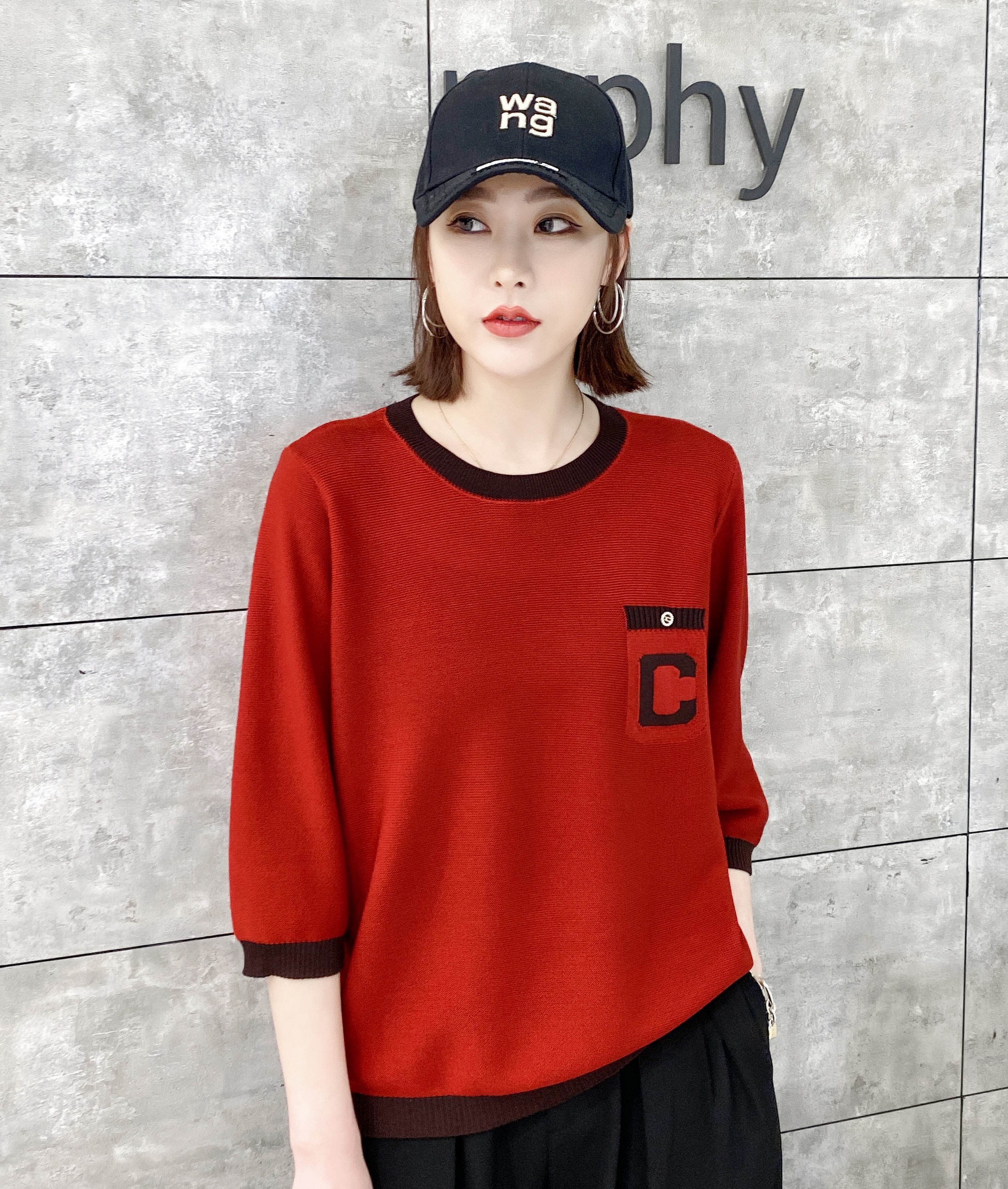 春季新款韩版宽松冰丝女上衣