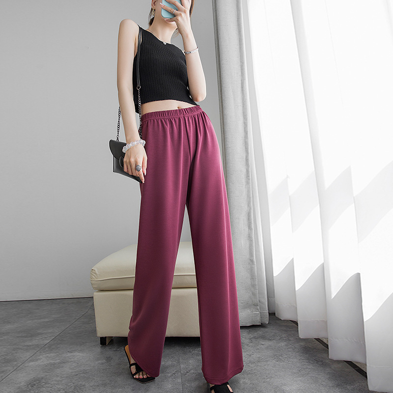 高松紧腰清爽夏季显瘦休闲女长裤 新款