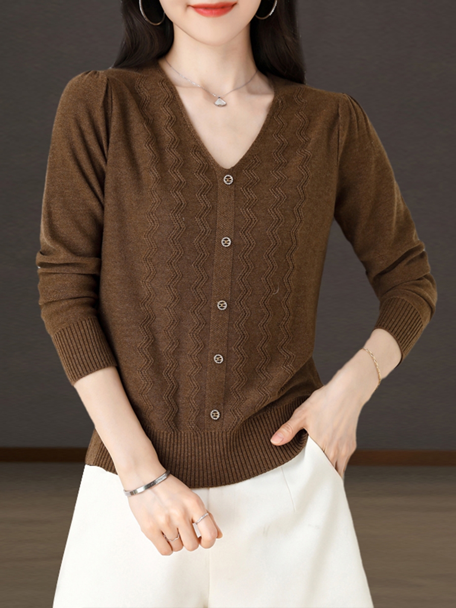新款羊毛衫女春秋季V领套头大码宽松毛衣洋气短款针织打底衫