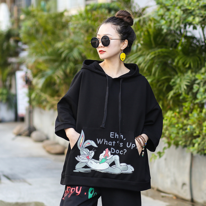 韩版宽松卫衣女ins 潮慵懒风春季新款洋气减龄百搭带帽上衣外套