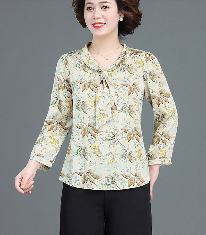 中年妈妈七分袖雪纺衫春夏装新款衬衫