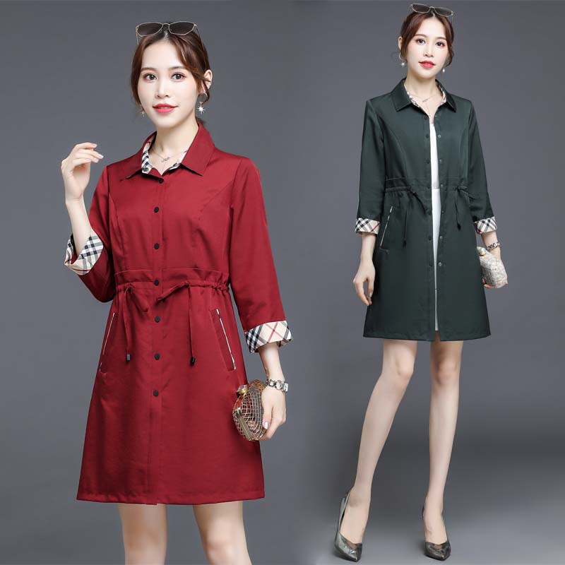 收腰显瘦抽绳外套女春装新款风衣女