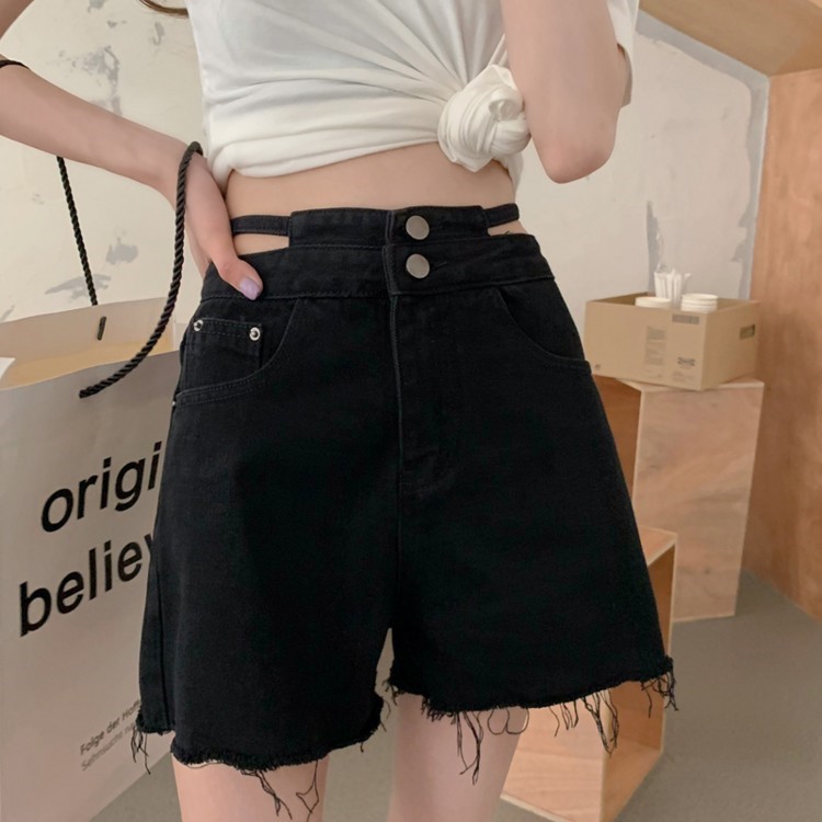 韩国牛仔短裤女高腰宽松直筒显瘦夏季新薄款热裤子阔腿百搭