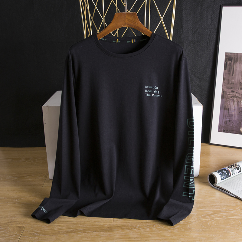 字母印花！纯棉长袖T恤上衣新款一线品牌剪标男装