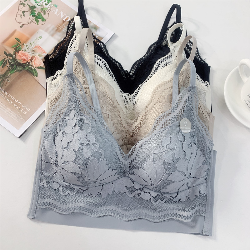 蕾丝美背裹胸女新款性感V领无痕吊带背心固定杯聚拢内衣打底抹胸