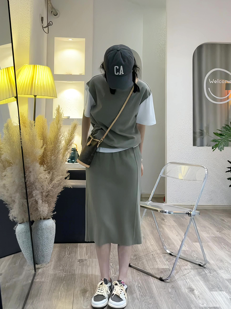 夏季韩系气质小众设计感卫衣两件套潮