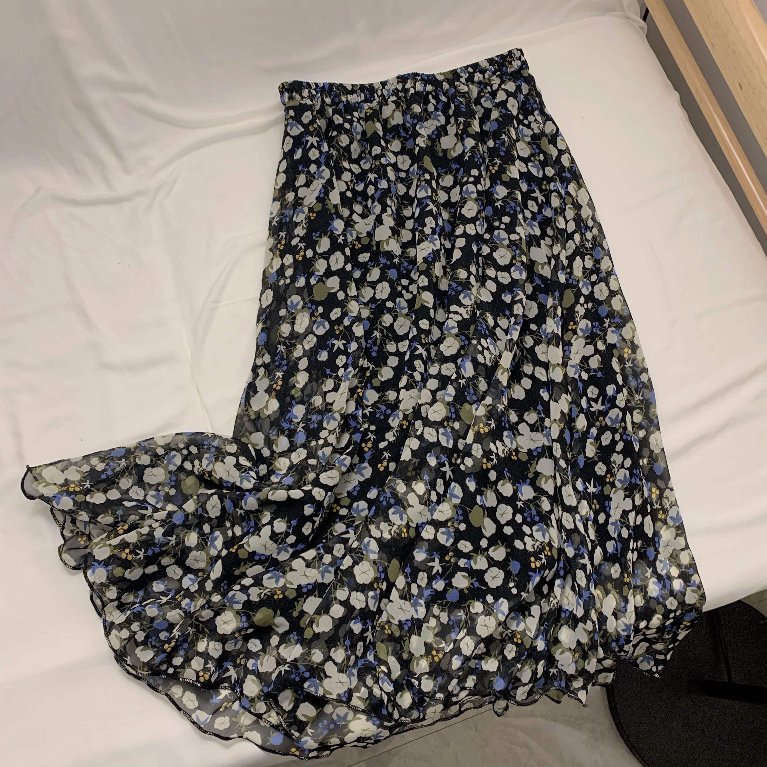 高端雪纺印花半身裙中长款a字小碎花夏新款