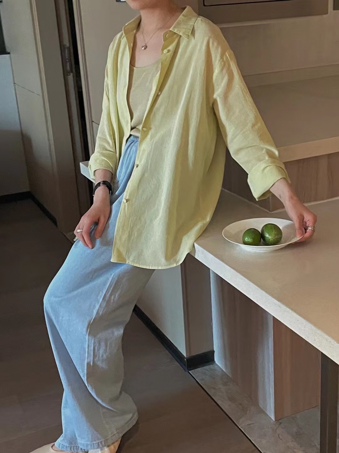 韩版天丝棉微透感防晒衬衫女夏季新设计感小众宽松长袖空调衫