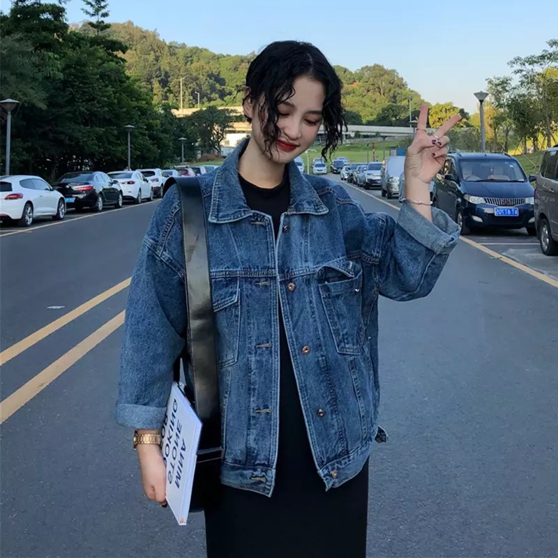 春秋新款宽松短款牛仔外套女韩版显瘦bf风百搭学生牛仔衣