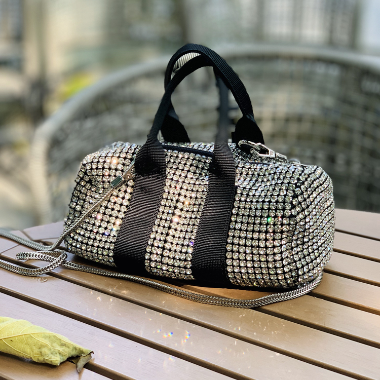 年度潮爆ICON满镶水晶装饰mini 法棍包手提包