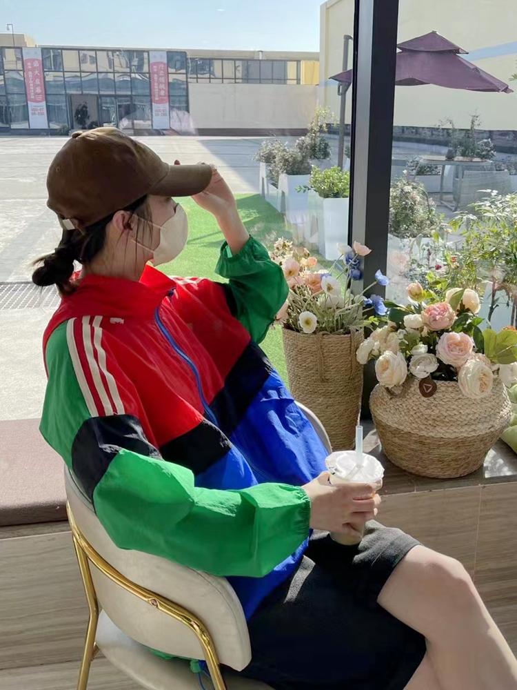 彩条防晒服防紫外线潮牌外套女时尚