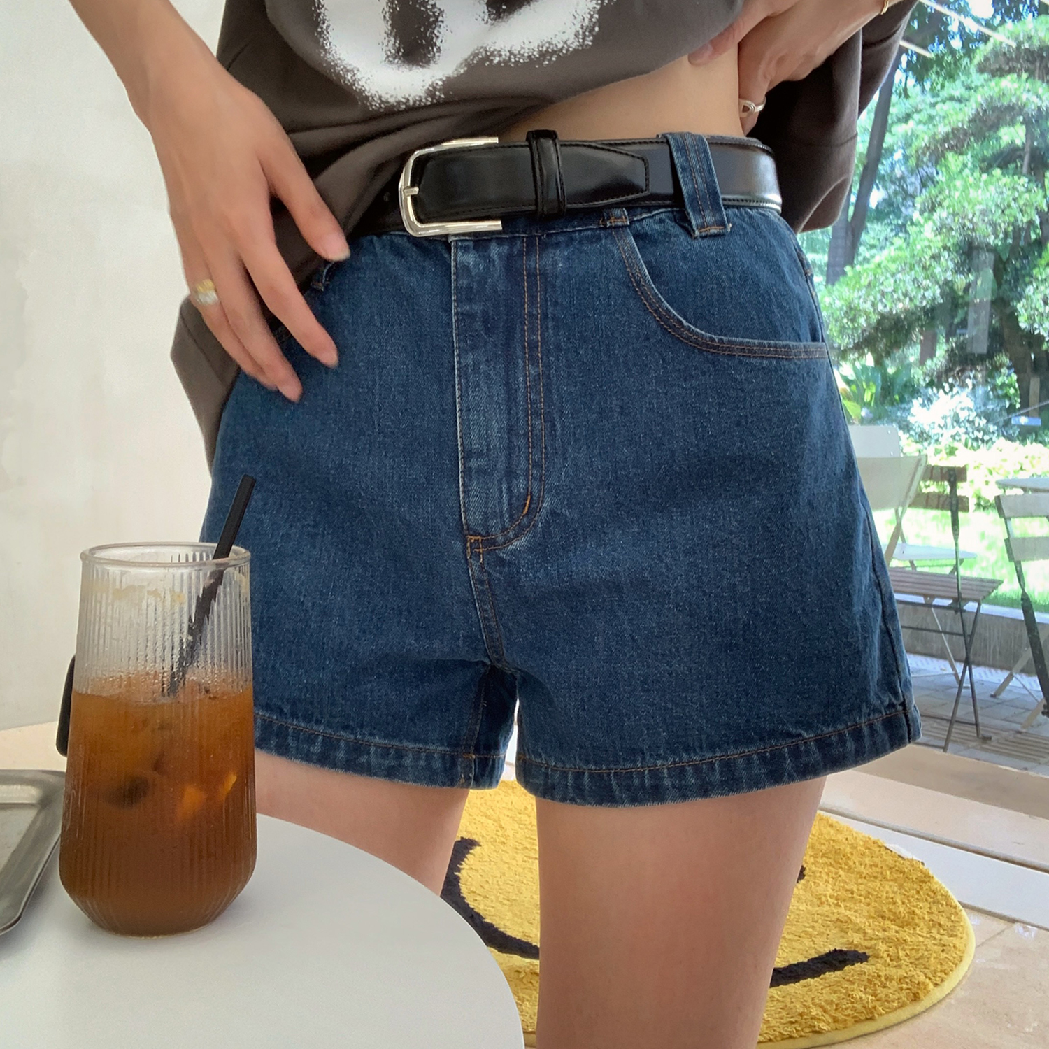 百搭小能手 S皮带! 深色牛仔短裤