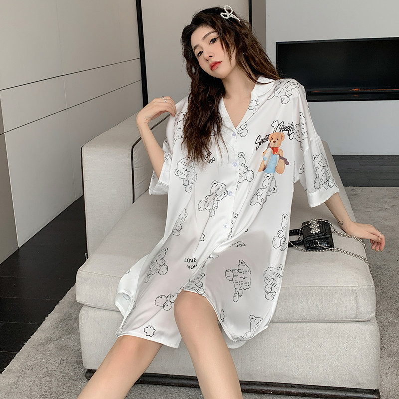 夏季性感男友风衬衫睡衣宽松家居服可外穿