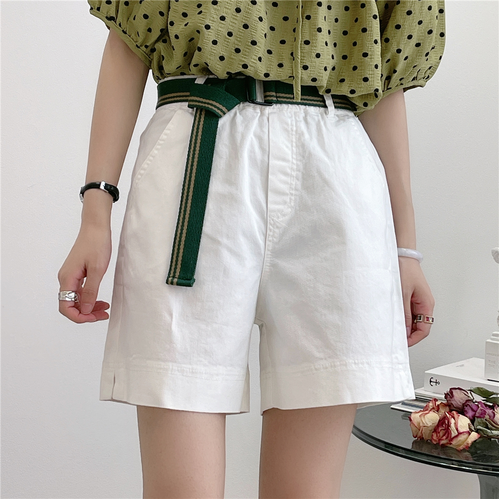 高腰休闲短裤女夏季新款欧货 宽松直筒中裤