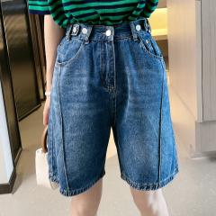 新款欧洲站欧货潮薄款高腰显瘦休闲阔腿五分裤