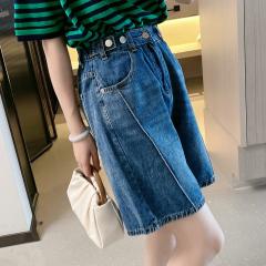 新款欧洲站欧货潮薄款高腰显瘦休闲阔腿五分裤