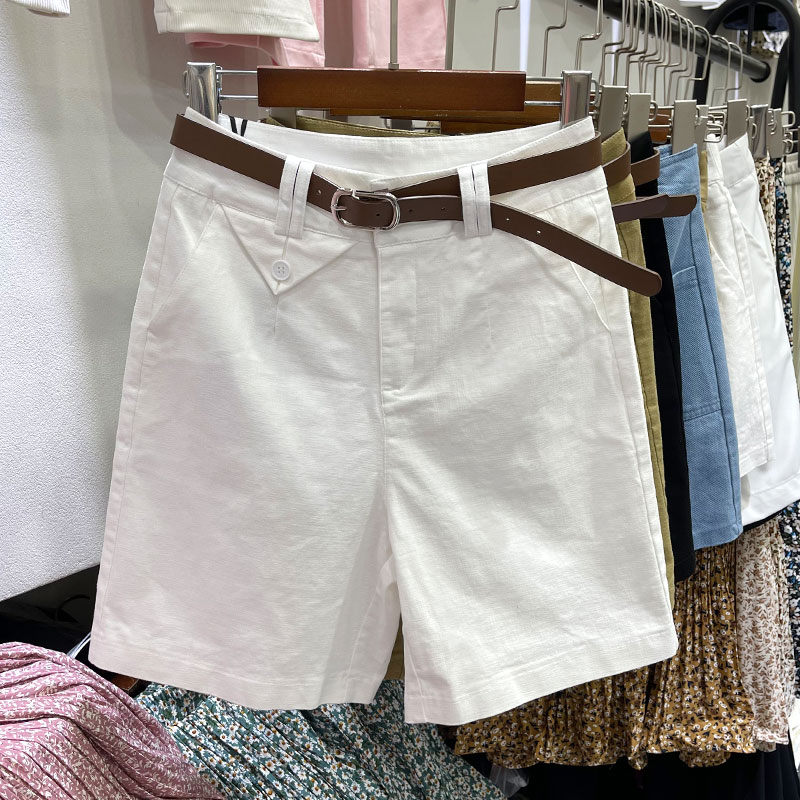 欧货工装五分裤女高腰a字短裤夏季薄款休闲裤子宽松阔腿直筒中裤