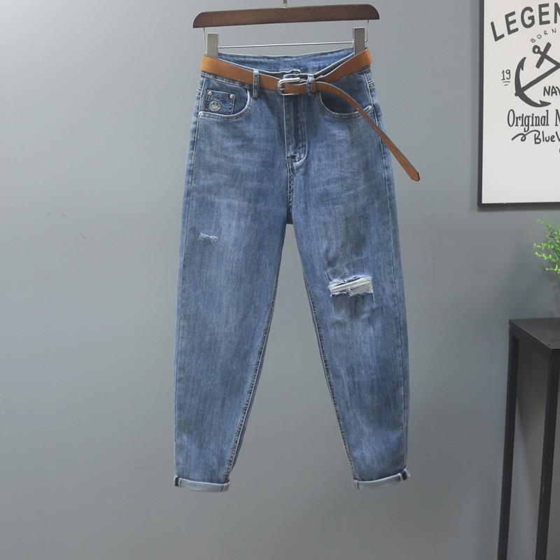 夏季新款薄宽松弹力哈伦裤小脚九分萝卜裤