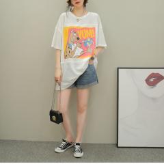 短袖T恤裙子中长款宽松显瘦大码胖MM拼接夏季新设计感小众ins潮女
