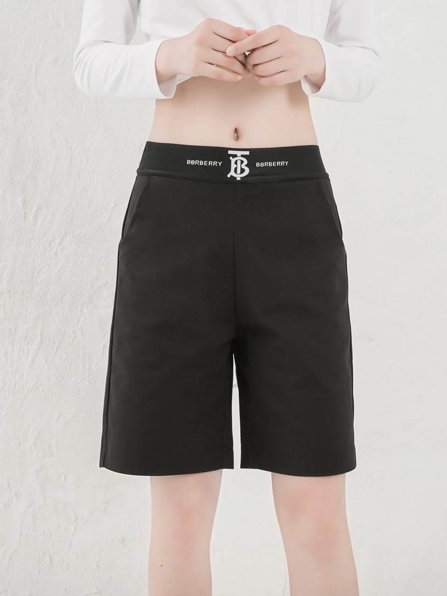 欧洲站tb松紧腰中裤宽松欧货五分裤女夏直筒港味大码胖mm显瘦短裤