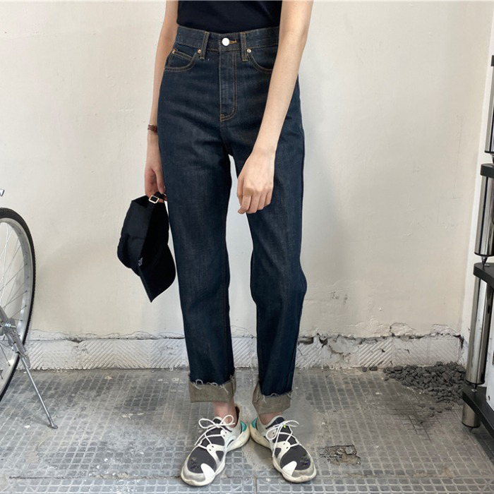 新款秋季显瘦复古高腰直筒裤百搭休闲裤子长裤