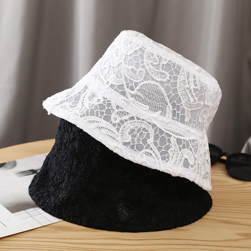 帽子女韩版潮白色渔夫帽夏季薄款大头围遮阳防晒百搭日系水桶帽