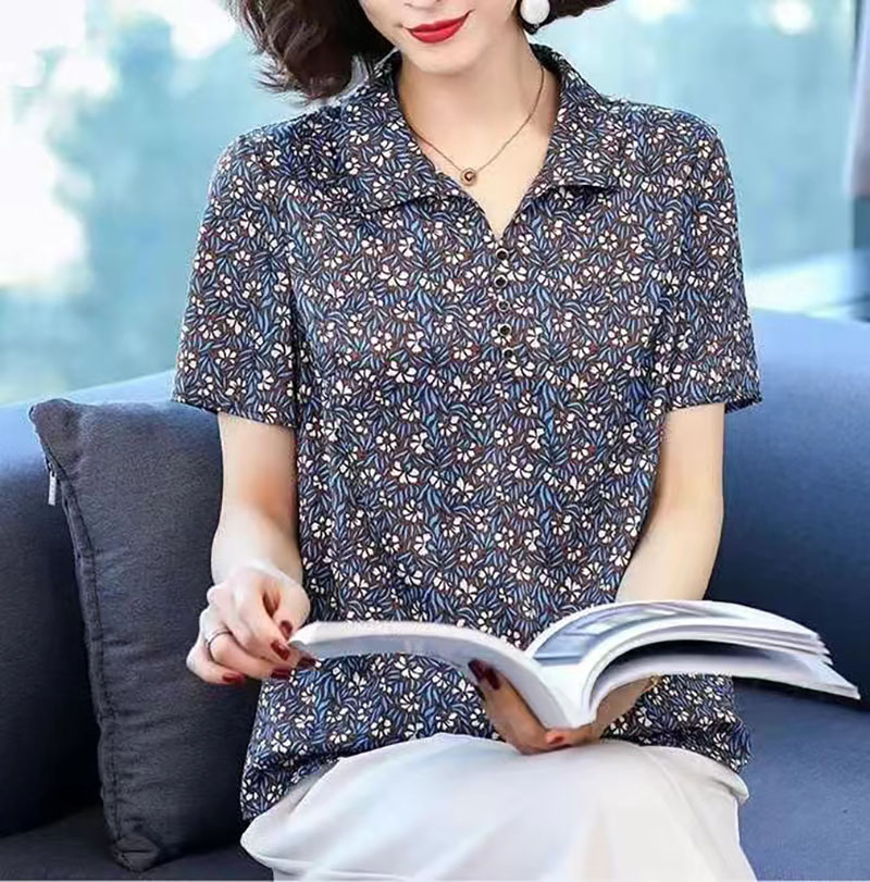 夏装新款宽松大码妈妈桑蚕丝上衣重磅