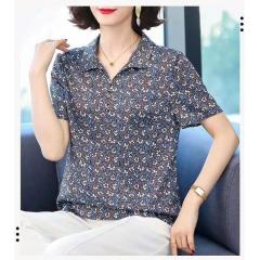 夏装新款宽松大码妈妈桑蚕丝上衣重磅