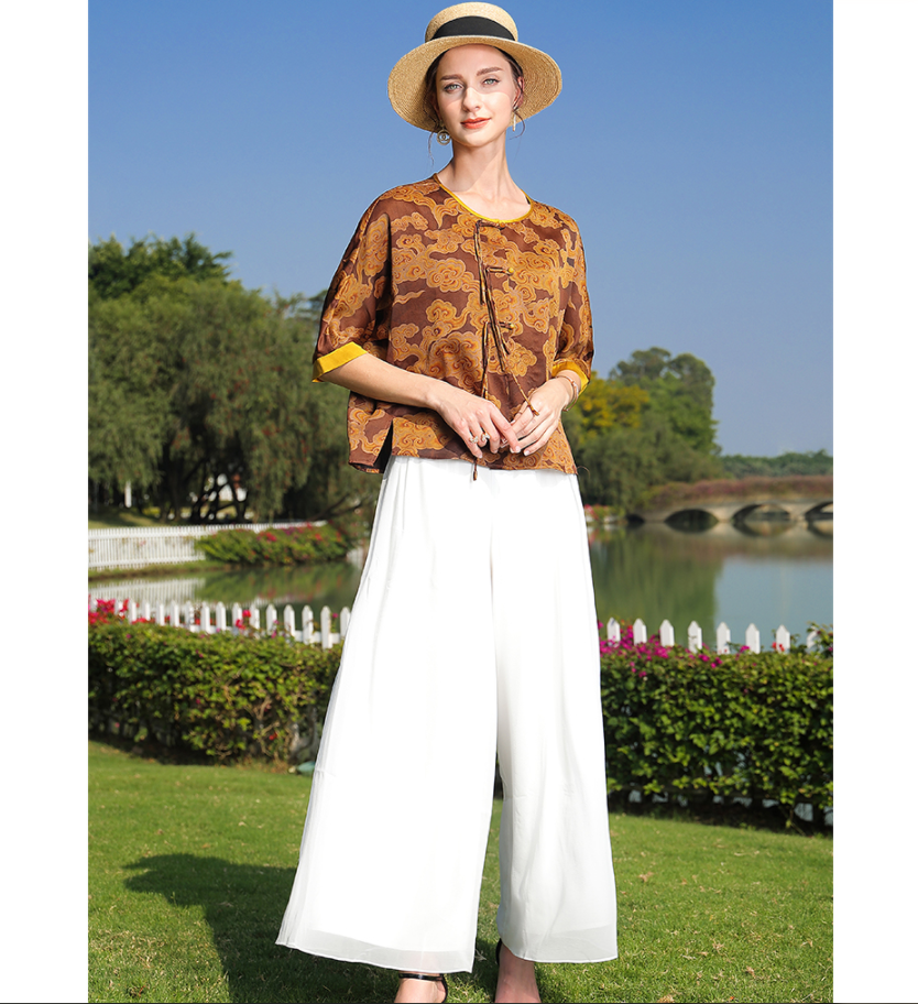 香云纱上衣国风衬衫女外套设计感贵气妈妈